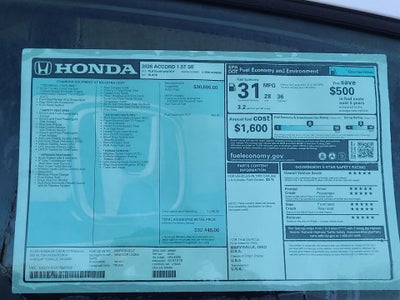2026 Honda Accord Sedan SE