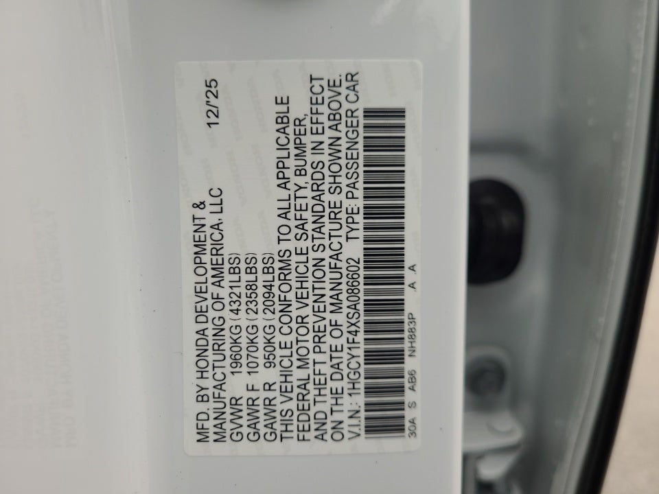 2025 Honda Accord Sedan SE