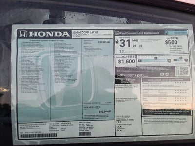 2026 Honda Accord Sedan SE