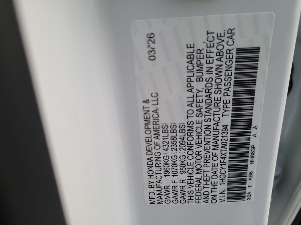 2026 Honda Accord Sedan SE