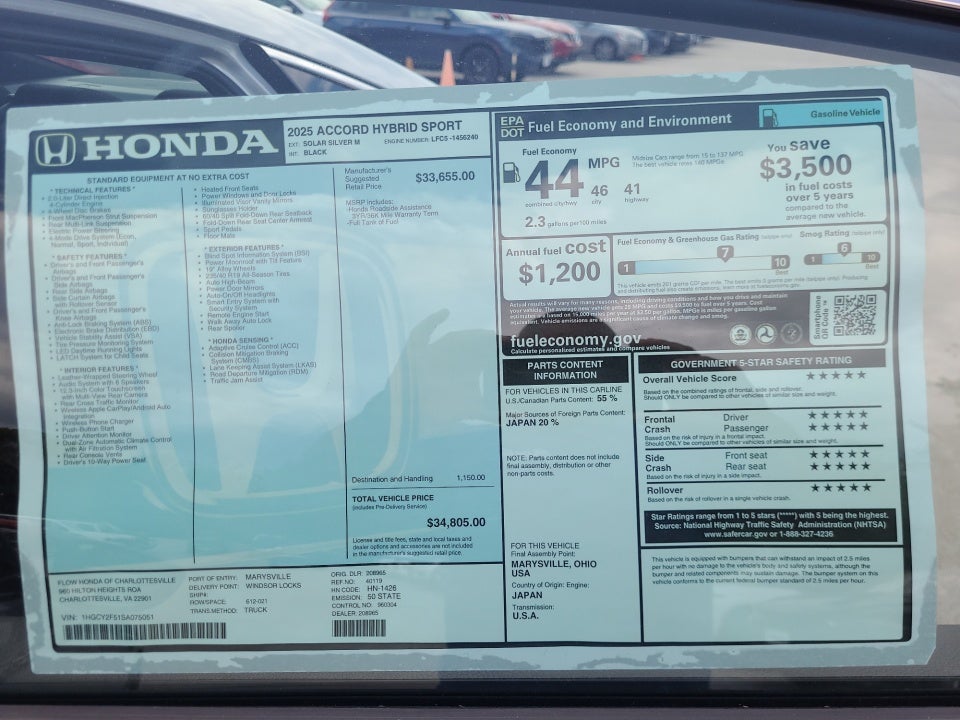 2025 Honda Accord Hybrid Sport