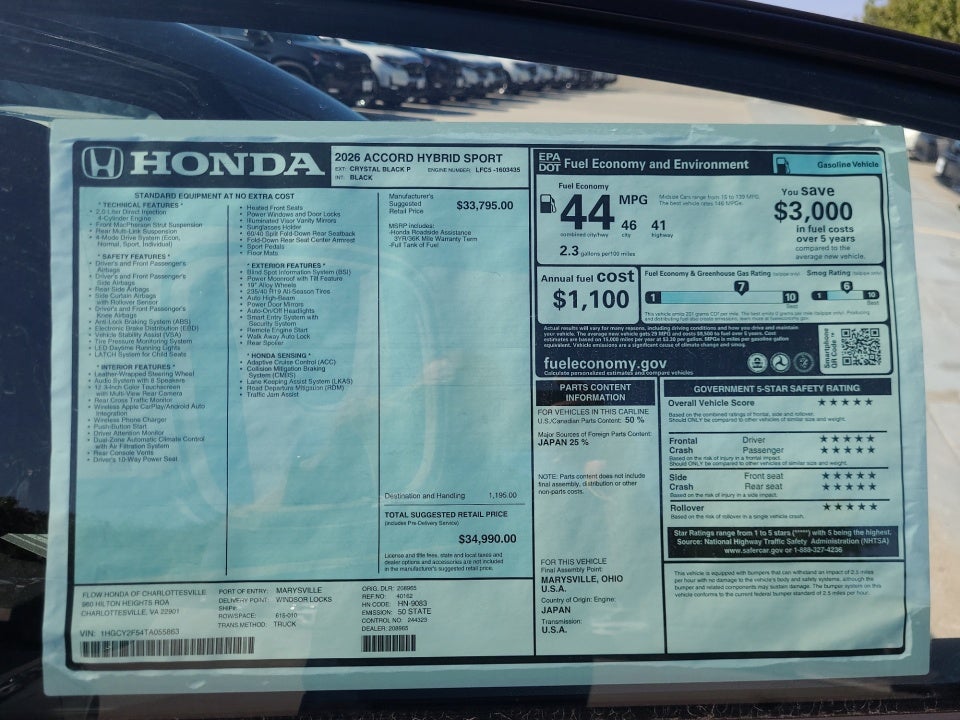 2026 Honda Accord Hybrid Sport