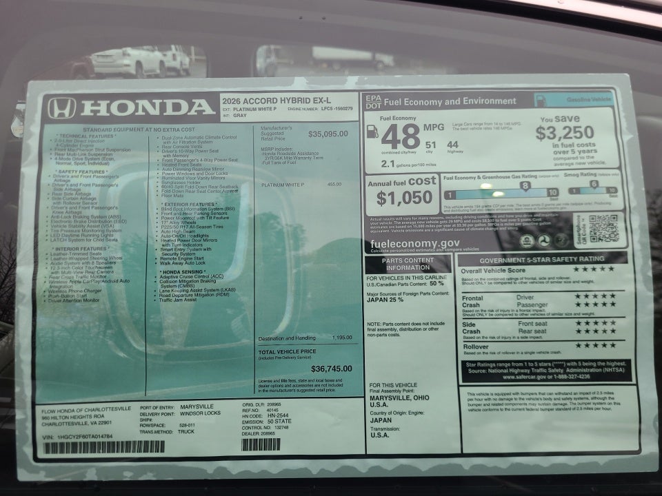 2026 Honda Accord Hybrid EX-L