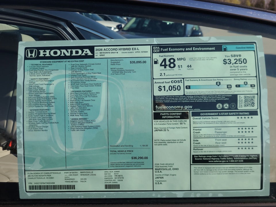 2026 Honda Accord Hybrid EX-L