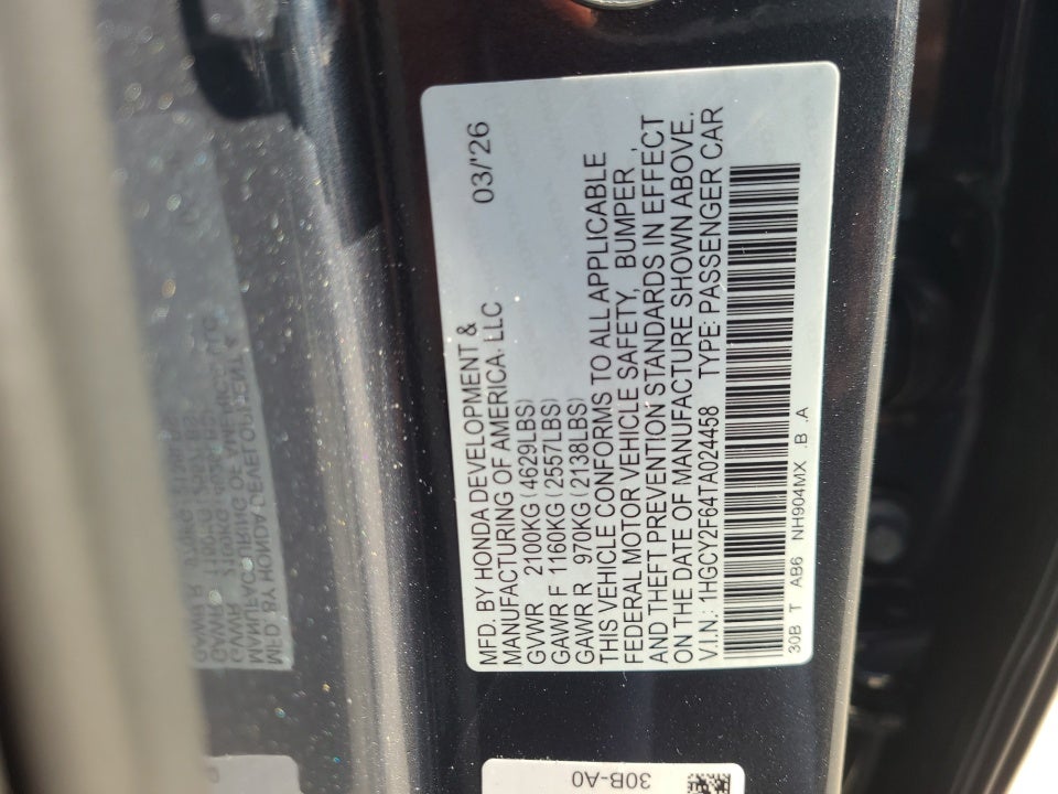 2026 Honda Accord Hybrid EX-L