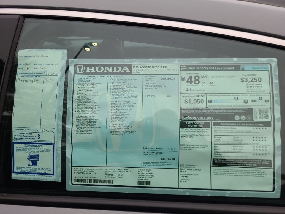 2026 Honda Accord Hybrid EX-L