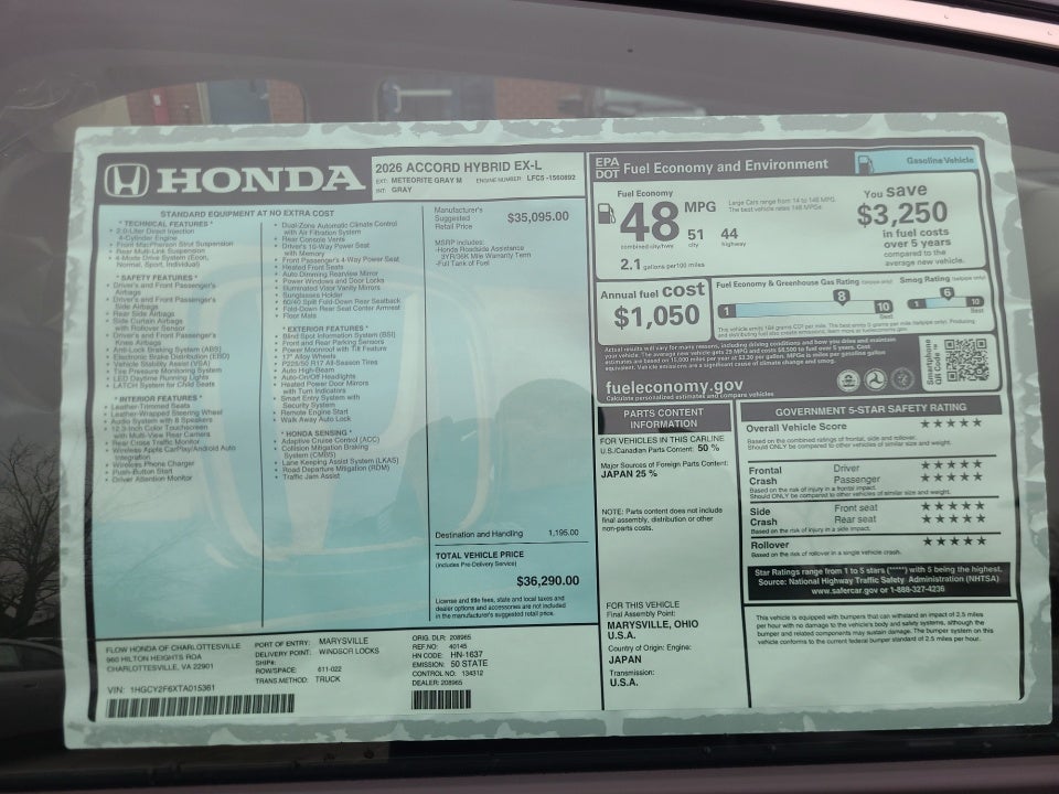 2026 Honda Accord Hybrid EX-L