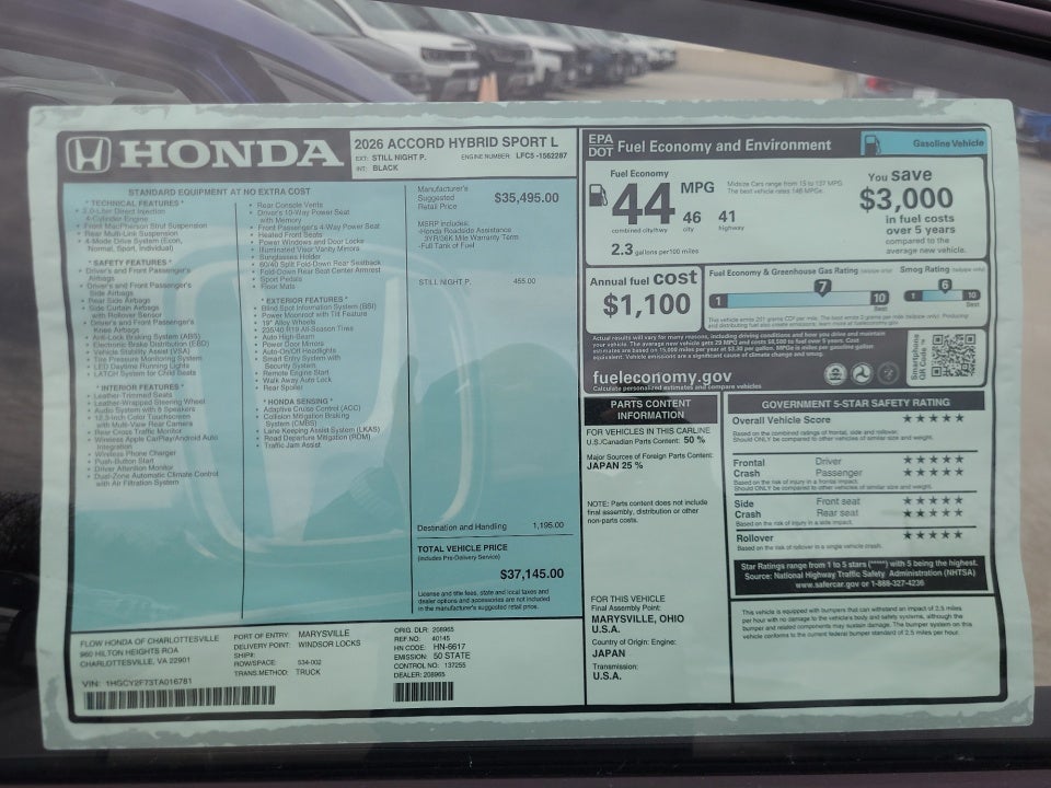 2026 Honda Accord Hybrid Sport-L