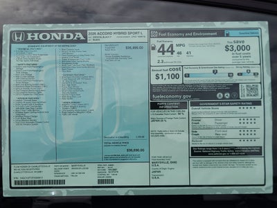 2026 Honda Accord Hybrid Sport-L