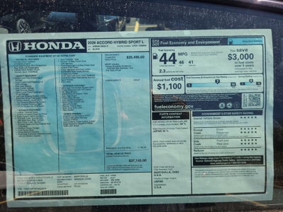 2026 Honda Accord Hybrid Sport-L