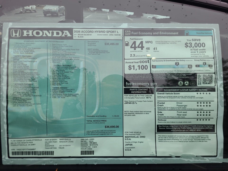 2026 Honda Accord Hybrid Sport-L