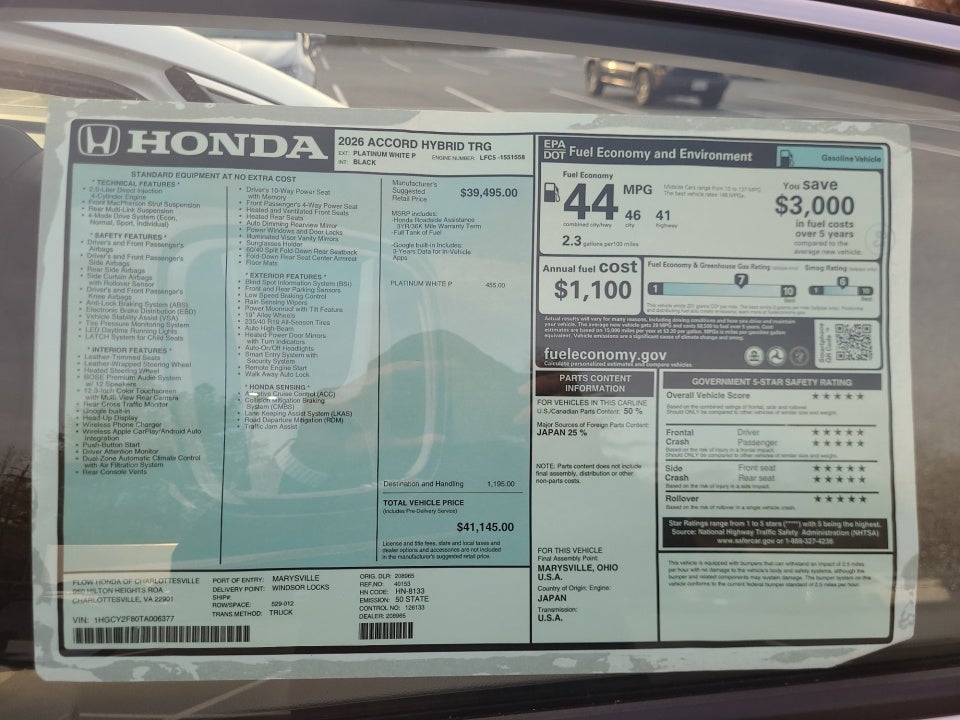 2026 Honda Accord Hybrid Touring