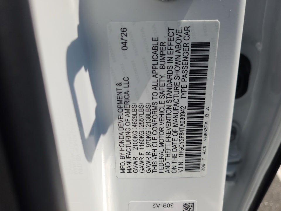 2026 Honda Accord Hybrid Touring