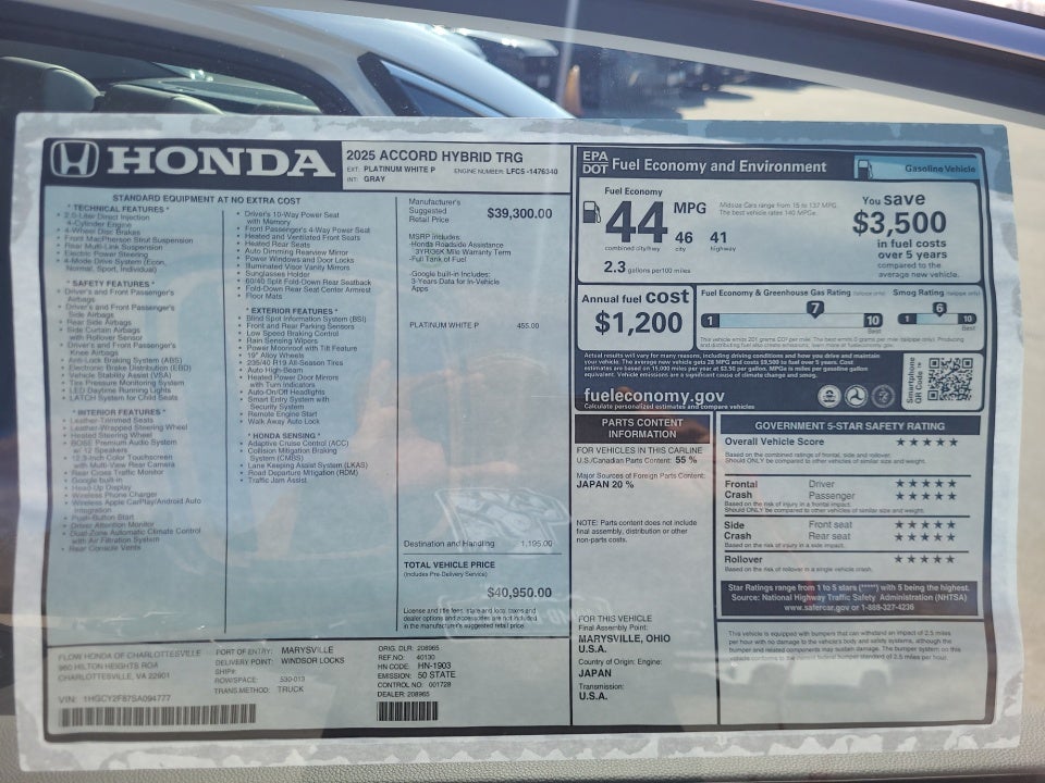 2025 Honda Accord Hybrid Touring