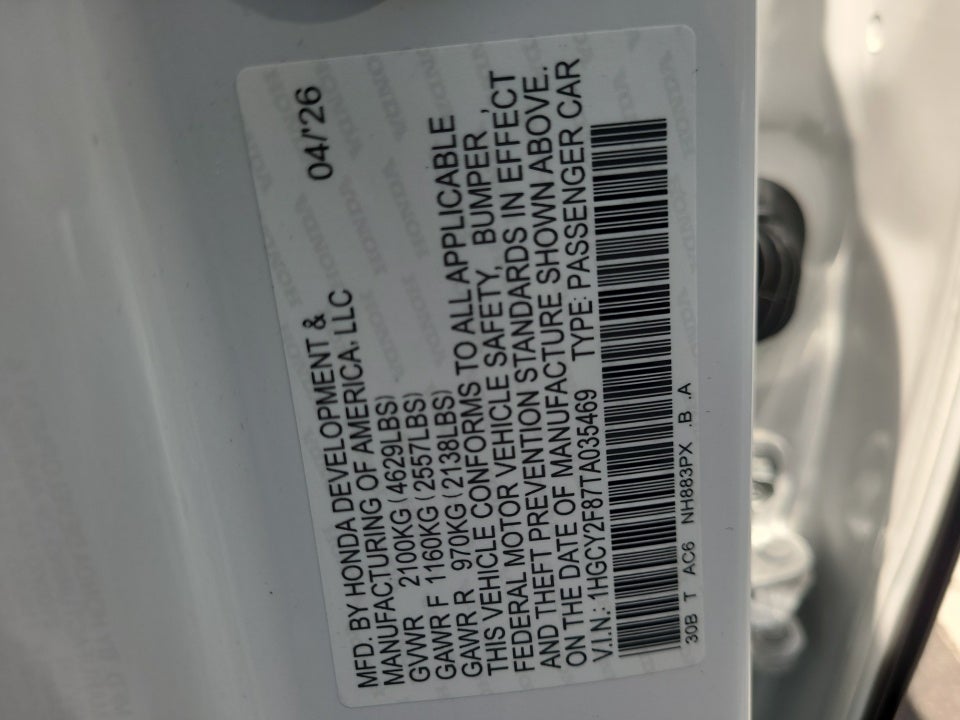 2026 Honda Accord Hybrid Touring