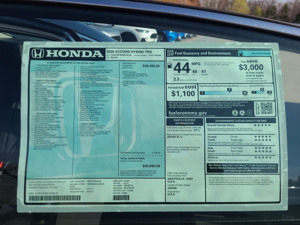 2026 Honda Accord Hybrid Touring
