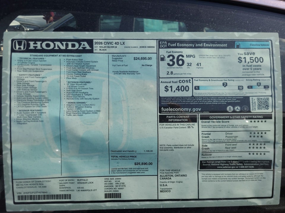 2026 Honda Civic Sedan LX