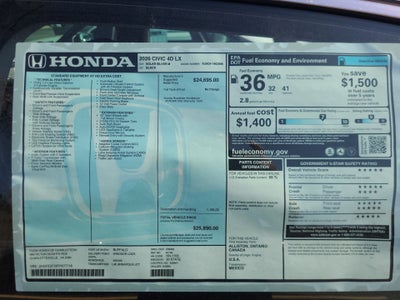 2026 Honda Civic Sedan LX