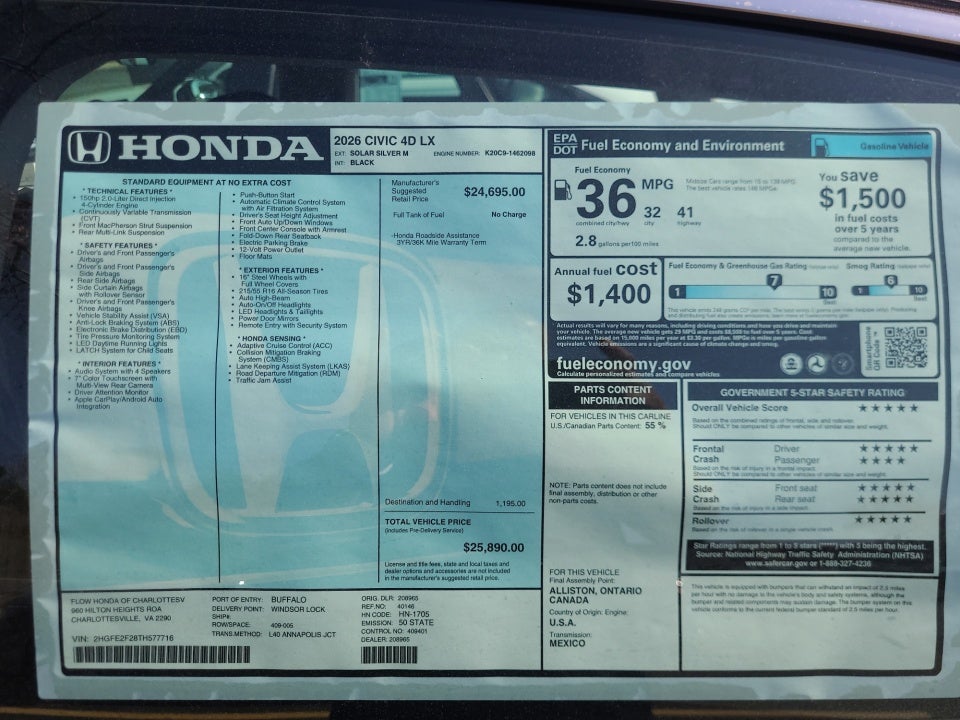 2026 Honda Civic Sedan LX