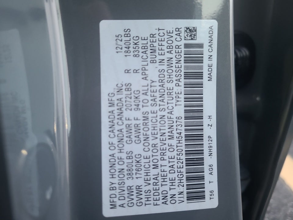 2026 Honda Civic Sedan Sport