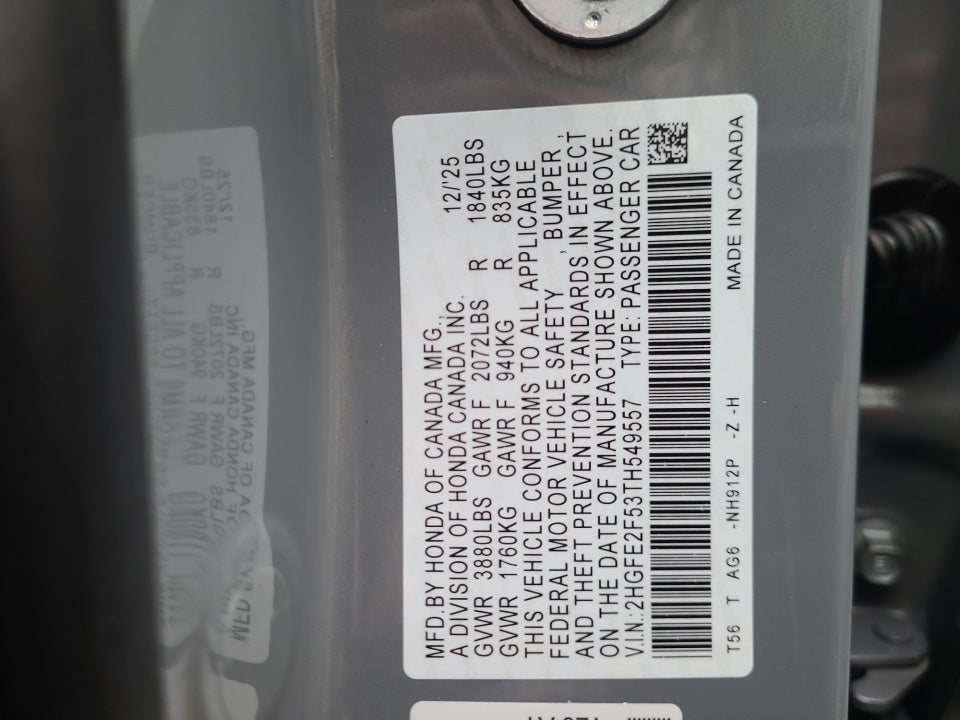 2026 Honda Civic Sedan Sport