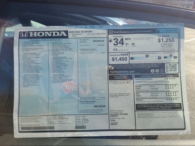 2026 Honda Civic Sedan Sport