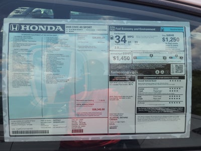 2026 Honda Civic Sedan Sport