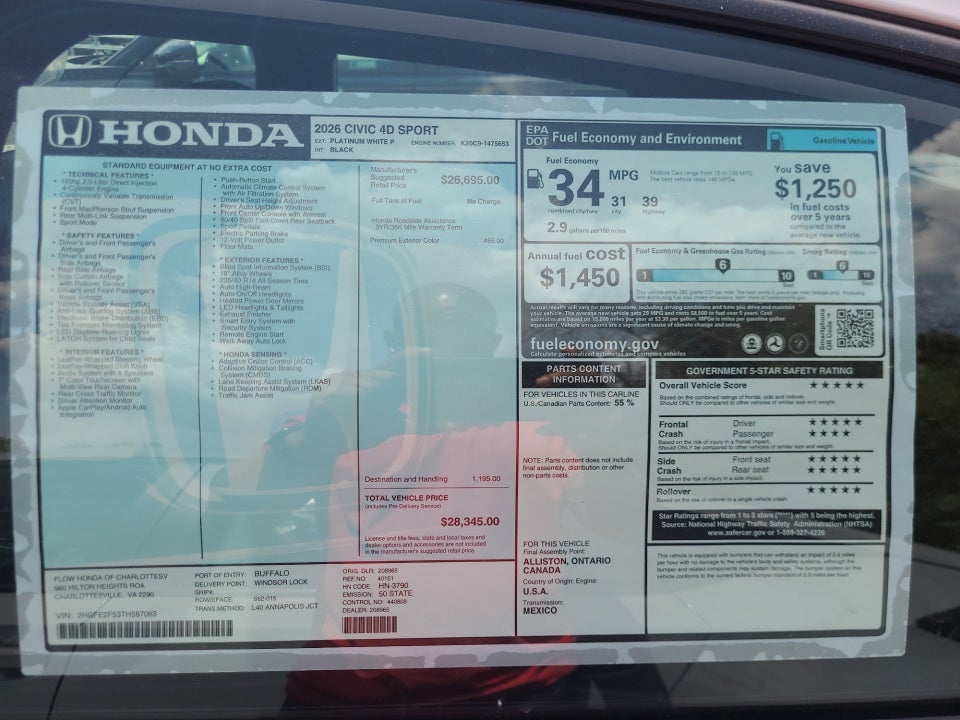 2026 Honda Civic Sedan Sport