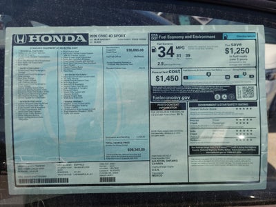 2026 Honda Civic Sedan Sport