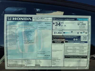 2026 Honda Civic Sedan Sport