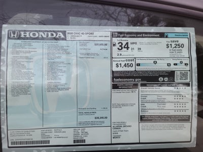 2026 Honda Civic Sedan Sport