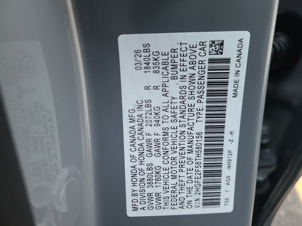 2026 Honda Civic Sedan Sport