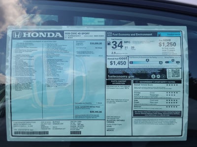 2026 Honda Civic Sedan Sport