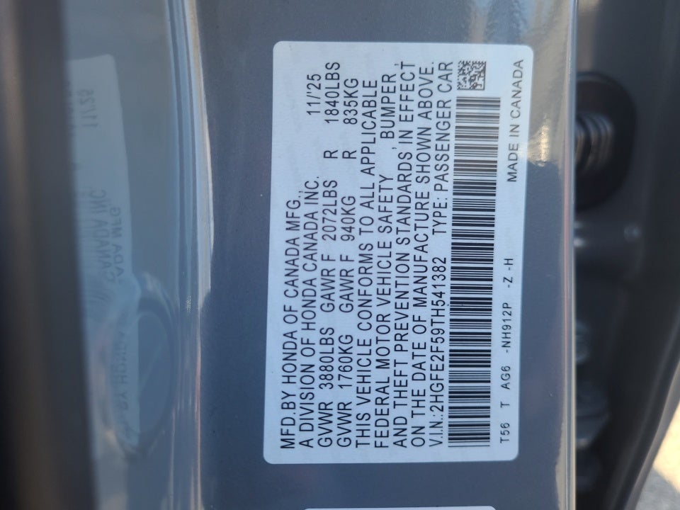 2026 Honda Civic Sedan Sport