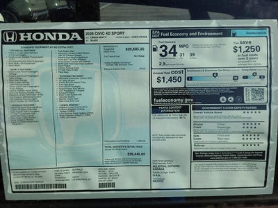 2026 Honda Civic Sedan Sport