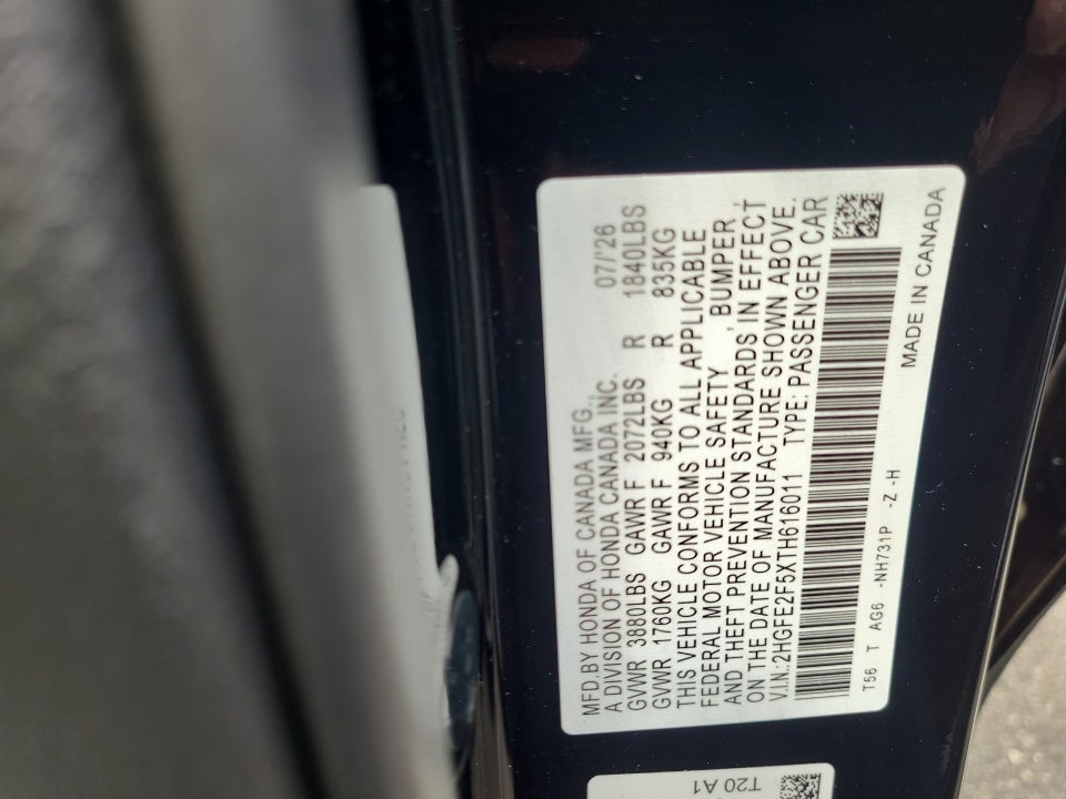 2026 Honda Civic Sedan Sport