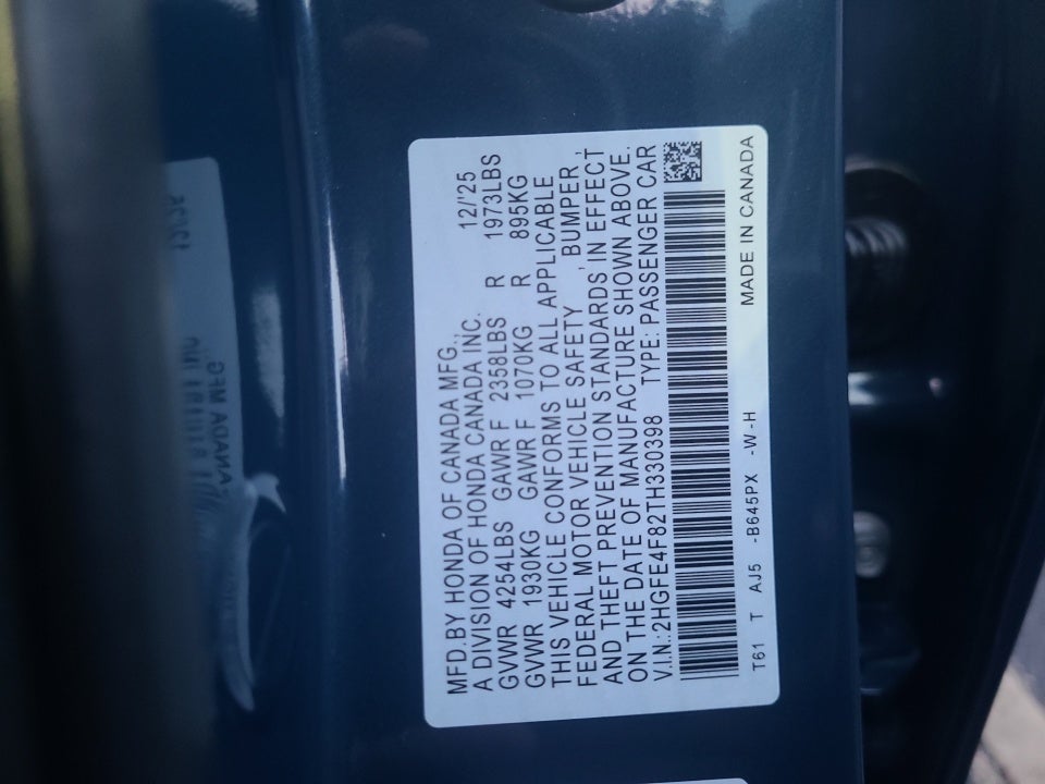 2026 Honda Civic Hybrid Sport