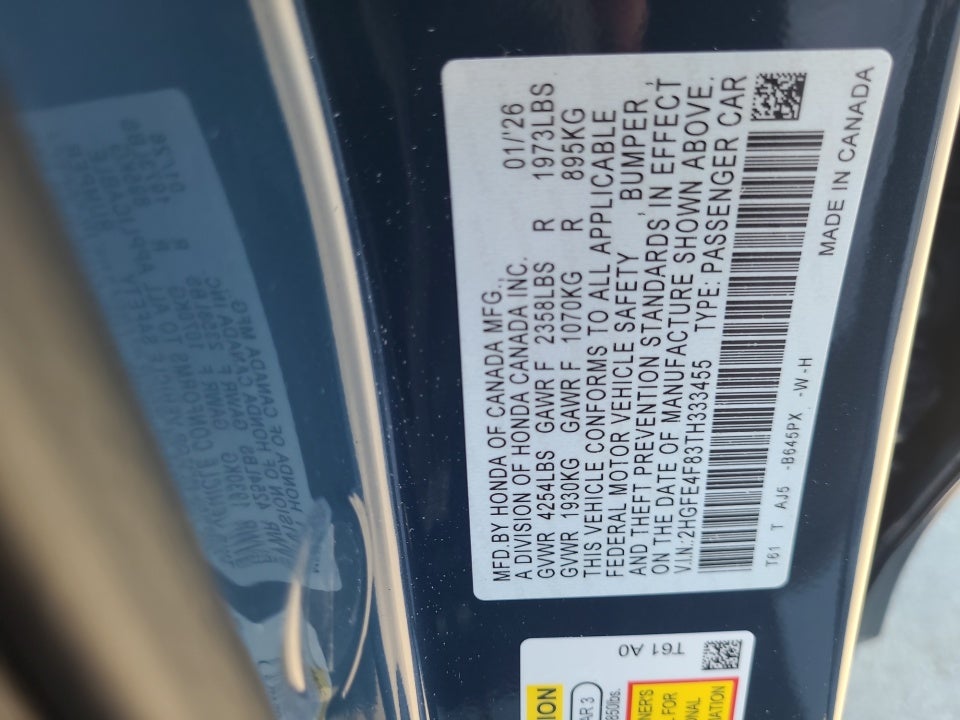 2026 Honda Civic Hybrid Sport