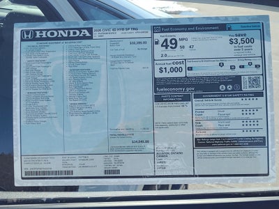 2026 Honda Civic Hybrid Sport