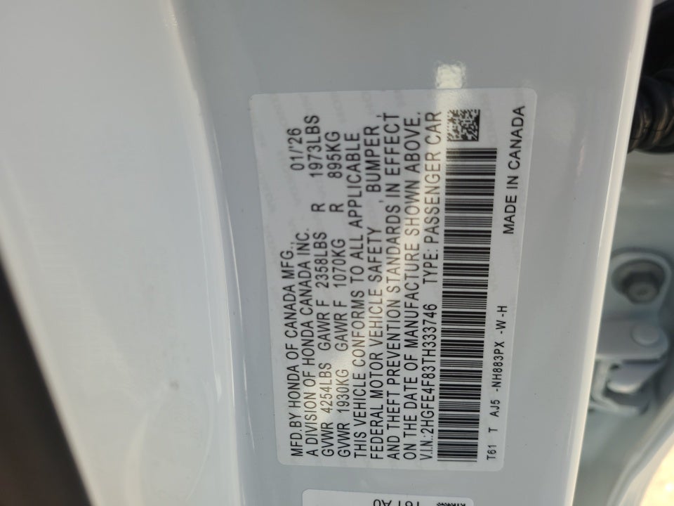 2026 Honda Civic Hybrid Sport