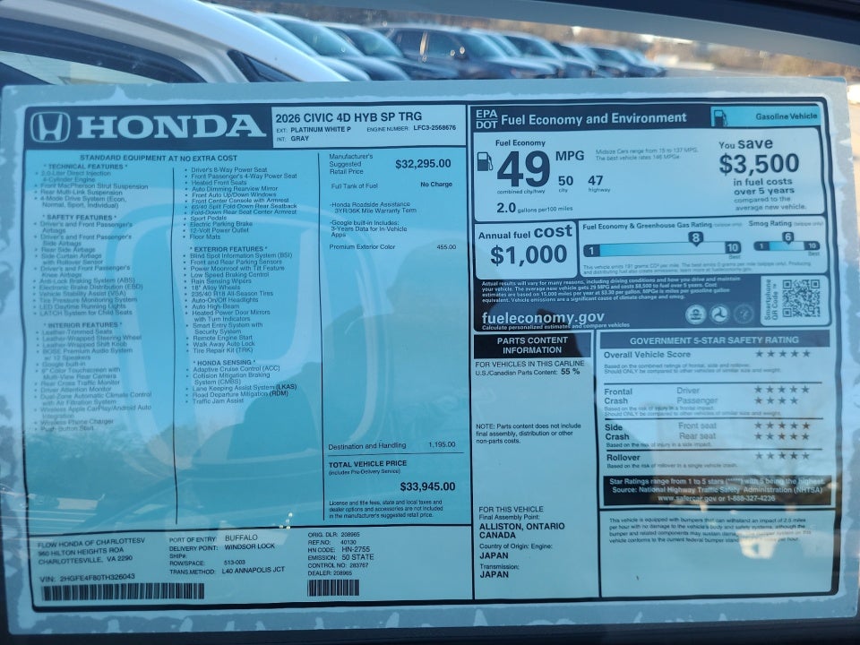 2026 Honda Civic Hybrid Sport