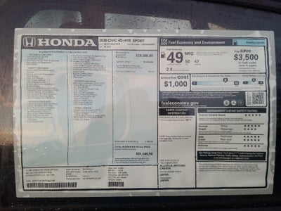 2026 Honda Civic Hybrid Sport