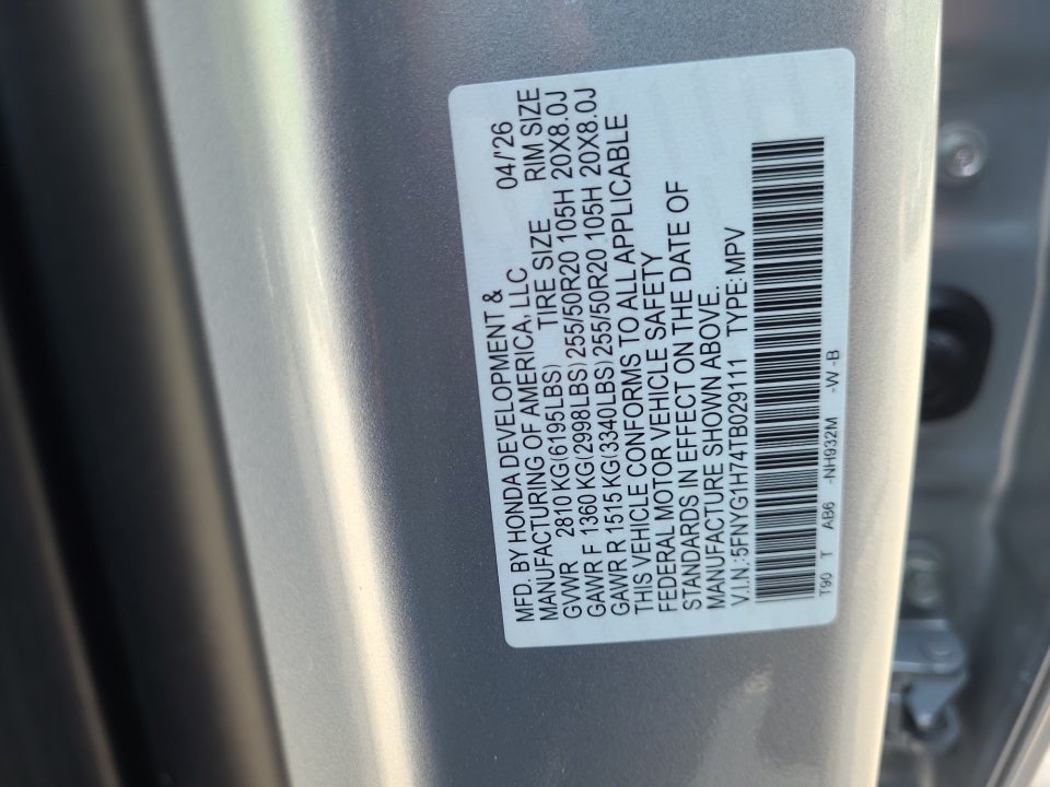 2026 Honda Pilot Touring