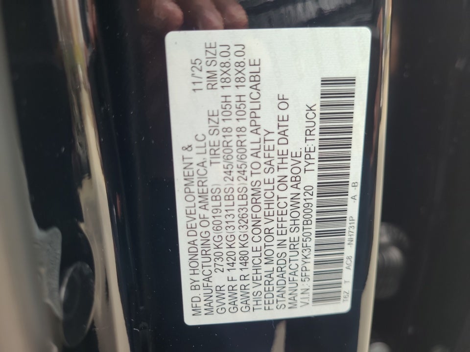 2026 Honda Ridgeline RTL