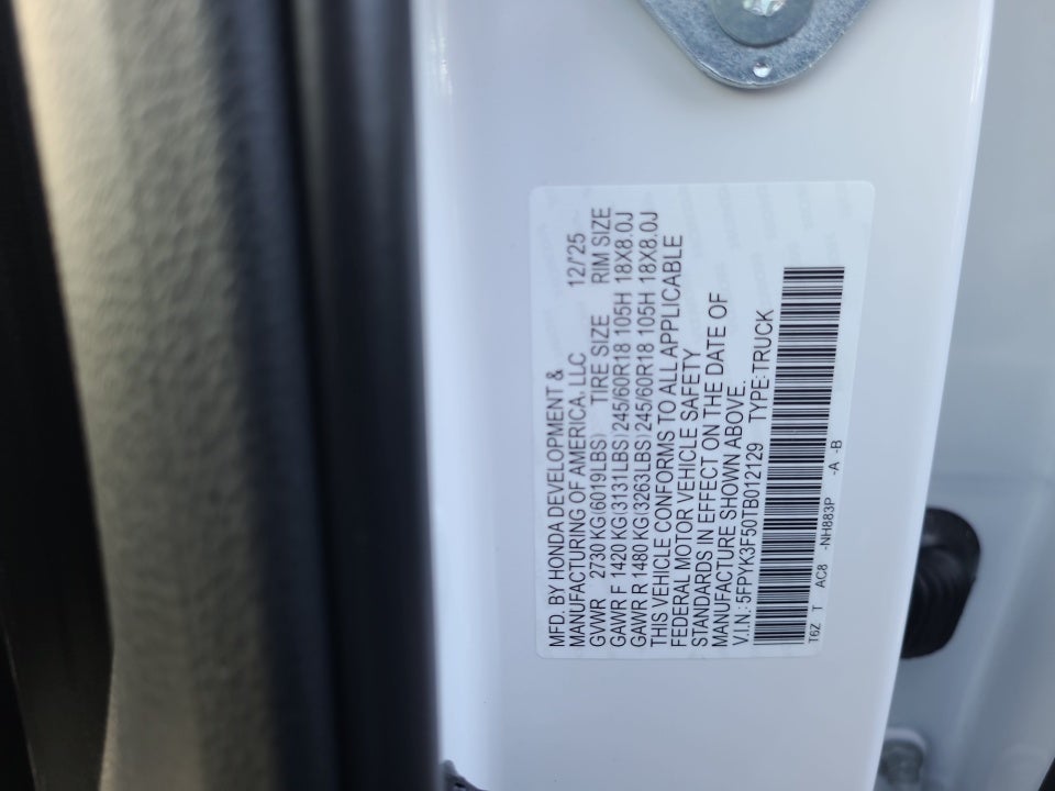 2026 Honda Ridgeline RTL