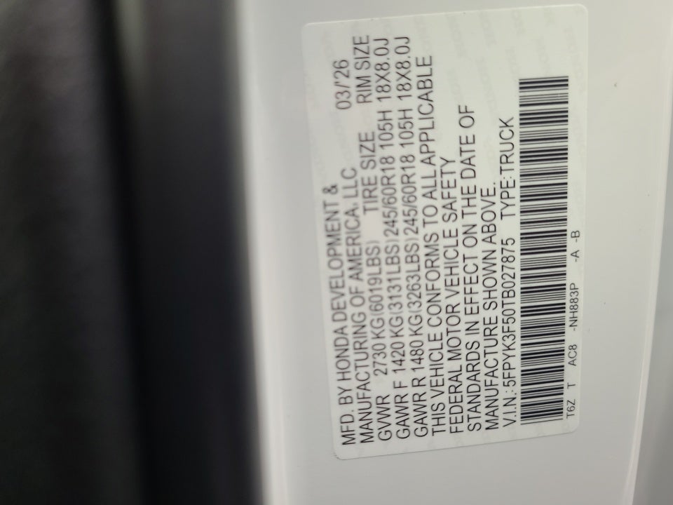 2026 Honda Ridgeline RTL