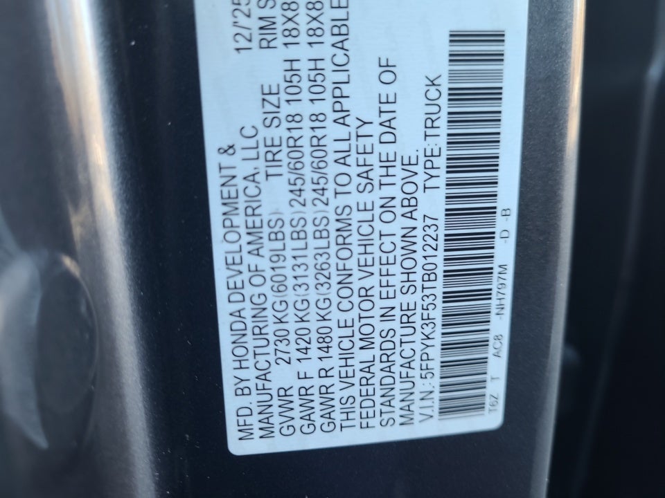 2026 Honda Ridgeline RTL