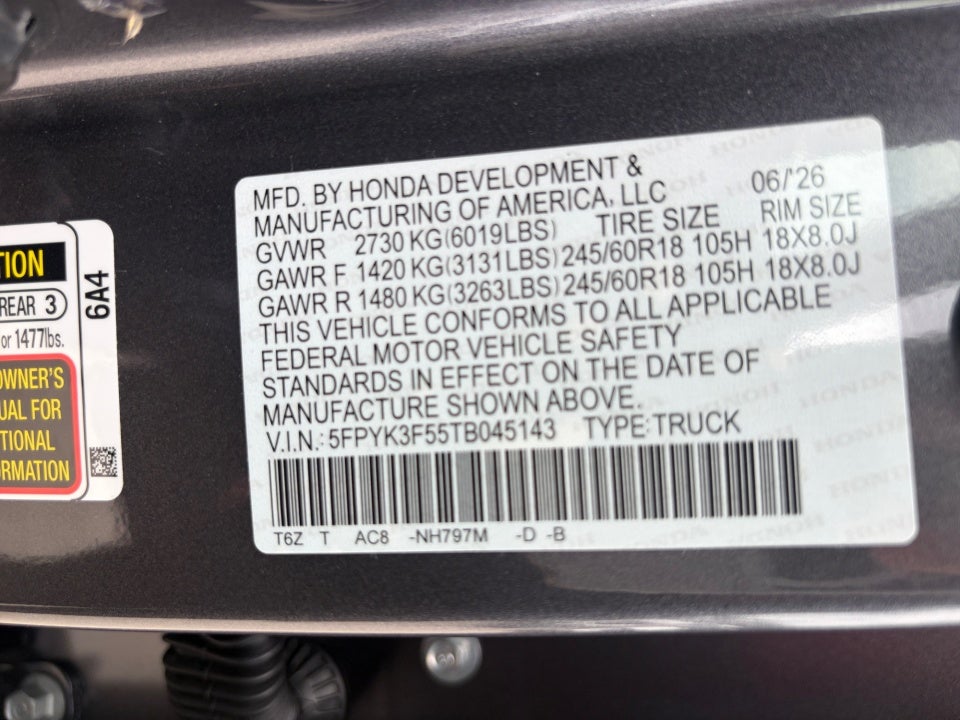 2026 Honda Ridgeline RTL