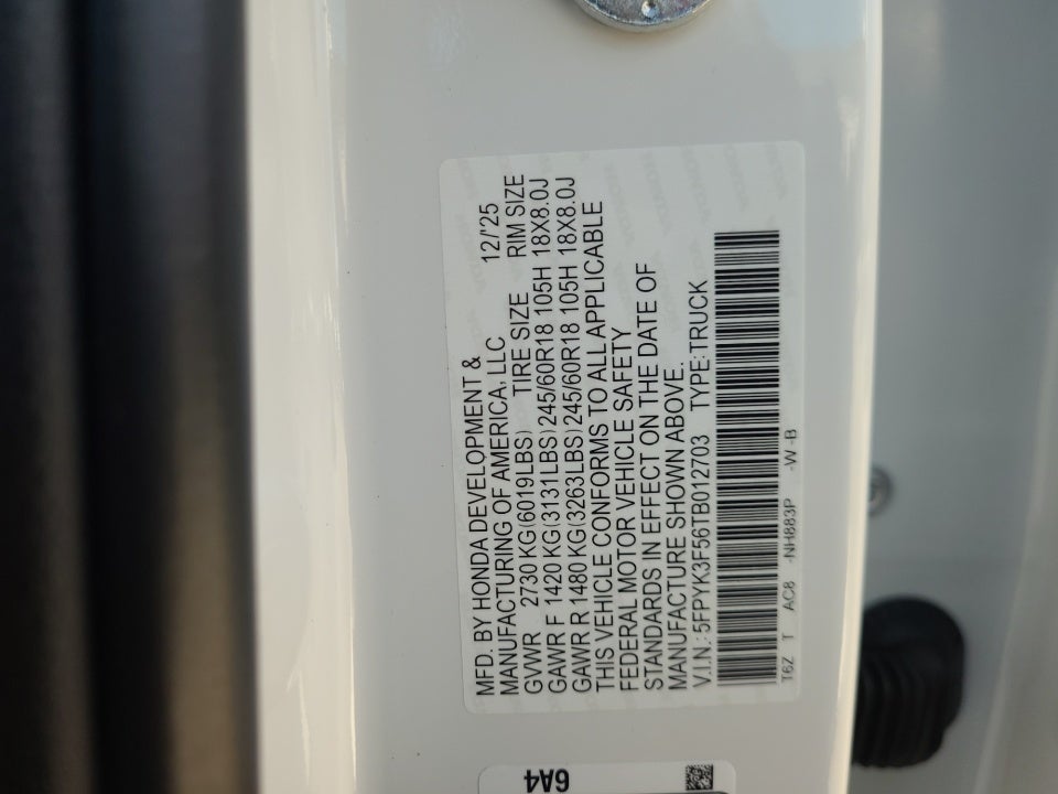 2026 Honda Ridgeline RTL