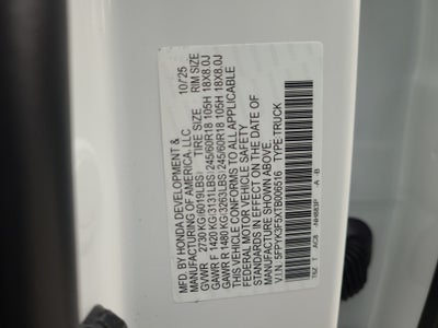 2026 Honda Ridgeline RTL